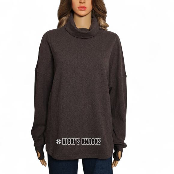 Varley Gray Rainer Brushed Rib Turtleneck Pullover Sweater Soft Jumper Size L - Picture 2 of 12